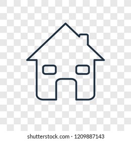 Home concept vector linear icon isolated on transparent background, Home concept transparency concept in outline style