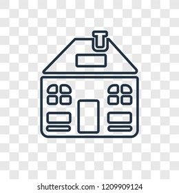 Home concept vector linear icon isolated on transparent background, Home concept transparency concept in outline style