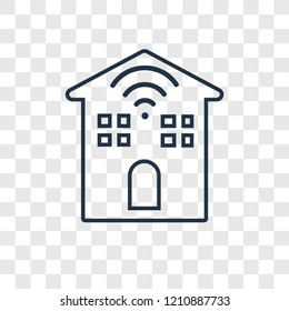 Home concept vector linear icon isolated on transparent background, Home concept transparency concept in outline style