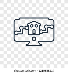 Home concept vector linear icon isolated on transparent background, Home concept transparency concept in outline style