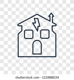 Home concept vector linear icon isolated on transparent background, Home concept transparency concept in outline style