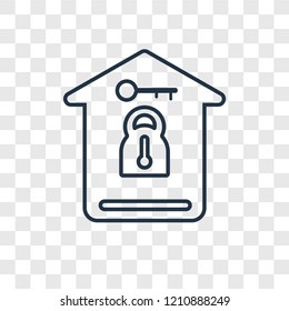 Home concept vector linear icon isolated on transparent background, Home concept transparency concept in outline style