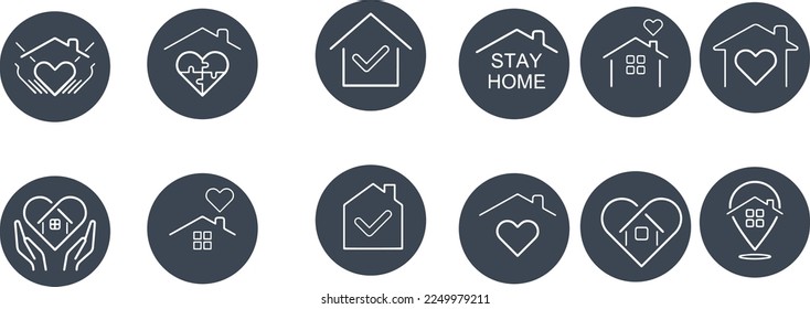 Home Concept,home love heart icon