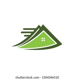 home with connecting technology logo template