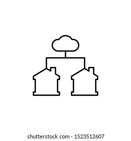 Home connection icon. Simple outline vector of smart home set for UI and UX, website or mobile application