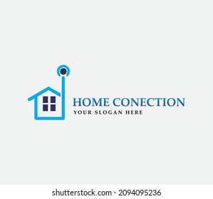 diseño del logotipo de conexión a casa, logotipo creativo