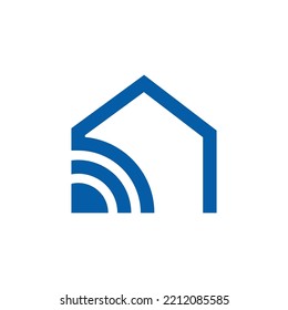 Home connection logo design. Home tech logo design