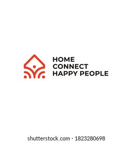 logotipo de conexión a casa vector diseño simple moderno con fondo blanco