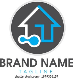 Home constraction logo with swimming pool