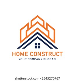 Home Construct Diseño de logotipos Plantilla de Vector