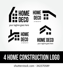 Home Construction abstract vector logo design template paper creative office icon business company symbol concept