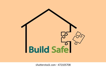 Home construction concept , build safe, eps10