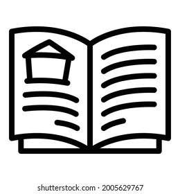 Icono de documentos de construcción residencial. Esbozar documentos de construcción doméstica icono vectorial para el diseño web aislado en fondo blanco