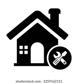 Home Construction Icon in Flat Style