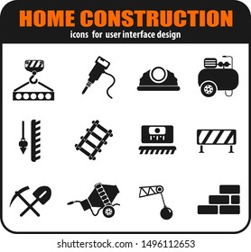Home construction icon set for your design. vector icons