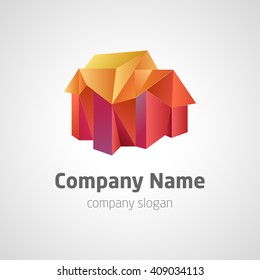 Home construction or interior design vector logo template