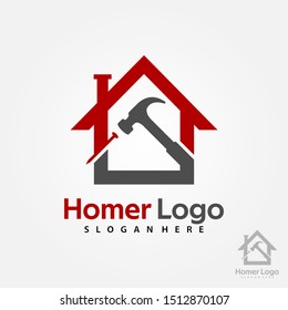 Home Construction Logo Design Template. House Building Store Logo Template