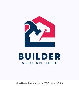 Home Construction Logo Design Template. House Building Store Logo Template