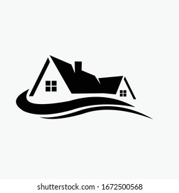  Logo-Design von zu Hause und im Baugewerbe vektor 