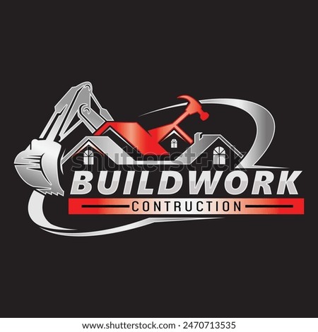 Home construction logo template, House builder logo illustration