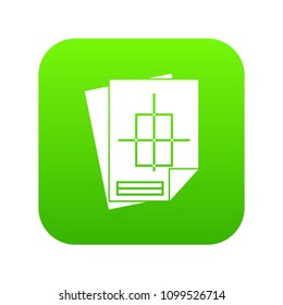 Home construction project icon digital green for any design isolated on white vector illustration