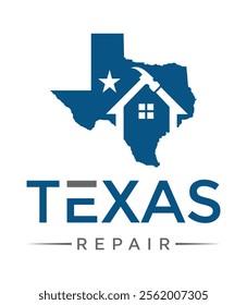 Home Construction and Repair Logo with Texas Map