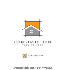 Home construction symbol logo design template. Vector