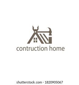 Home construction tools logo illustration icon design vector