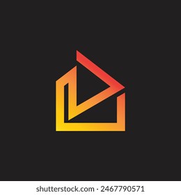 Startseite Konstruktion Dreieck Buchstabe D Logo Vektorgrafik 