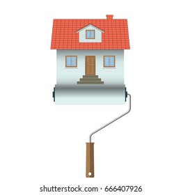 Home construction. Vector House Icon Isolated on white background. Illustration.