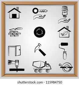 Home Construction,icon set,Vector