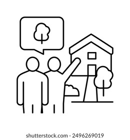Startseite Konsultationen Zeile Symbol Vektor. Home Consulting unterschreiben. isoliertes Kontursymbol, schwarze Illustration