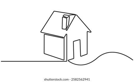 home continuous one line drawing