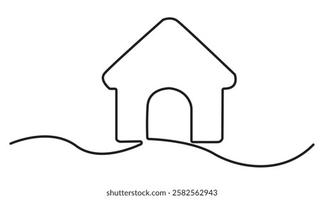 home continuous one line drawing