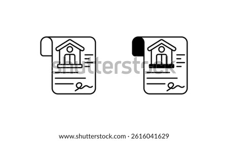 Home Contract icon design with white background stock illustration