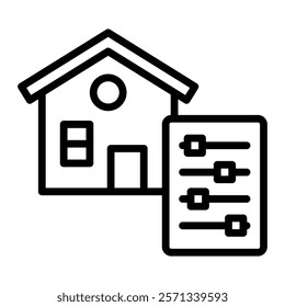 Home Control Vector Line Icon Design