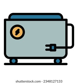 Home convector icon outline vector. Electric heater. Domestic panel color flat