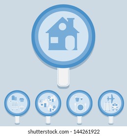 Home convenience Label ,Vector cartoon business