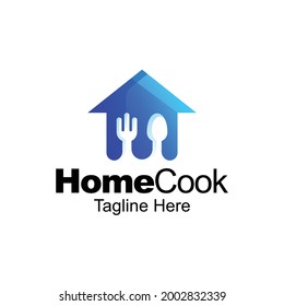 diseño de plantilla de degradado de logotipo de cocinero casero