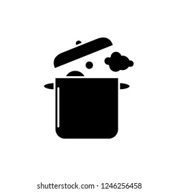 Home cooking black icon, vector sign on isolated background. Home cooking concept symbol, illustration 