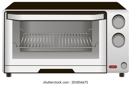 Home cooking board oven baking heat treatment. Vector illustration.