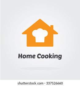 Home Cooking Logo. Flat Design Vector Illustration.