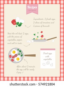 Home Cooking Recipe. Cooking fried eggs, step by step instructions, ingredients