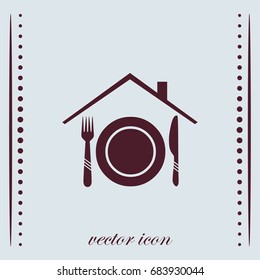 Home cooking sign, vector icon