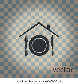 Home cooking sign, vector icon
