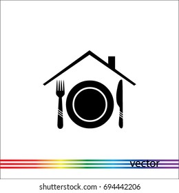 Home cooking sign, vector icon