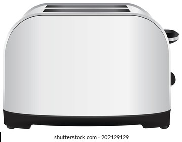 Home cooking table for bread toaster. Vector illustration.