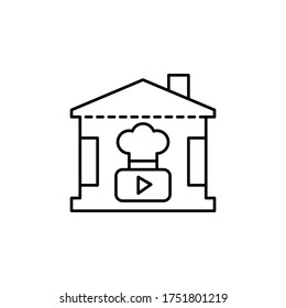 Home cooking video icon. Simple line, outline vector elements of viral pandemic icons for ui and ux, website or mobile application