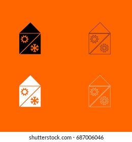 Home cooling and heating system  set  icon .