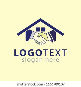 Home cooperation home shake logo icon vector